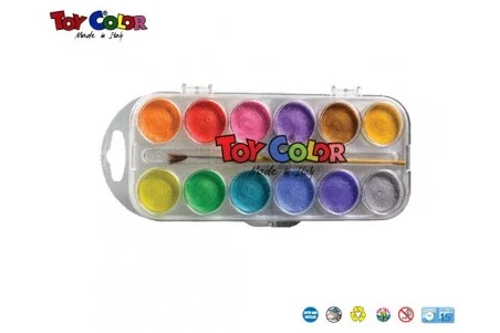Toy Color Νερομπογιές Περλέ 12 χρωμάτων
