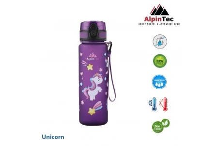 AlpinTec Παγουρίνο Slim 500ml \\"Neon Purple Unicorn\\"