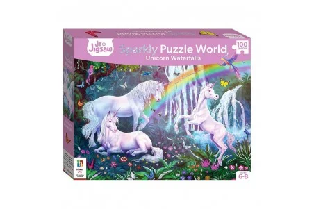 Junior Jigsaw Sparkly Puzzle 100 κομματιών \\"Unicorn Waterfalls\\"