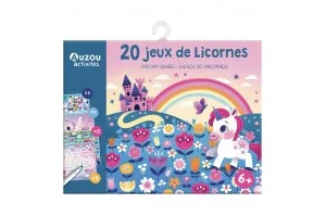 Auzou,My Games Pouch- 20 games- Unicorns
