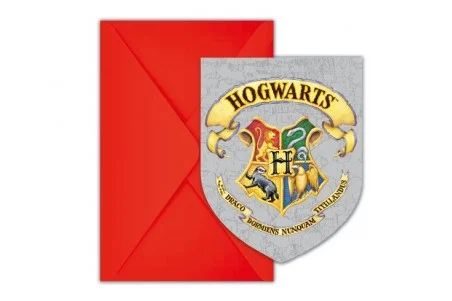 Προσκλήσεις πάρτυ Harry Potter Hogwards Houses (6 τεμ)