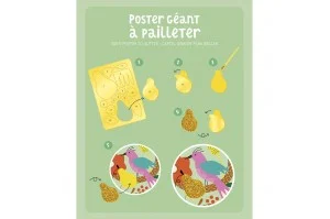 Auzou, My Activity Pouch - Giant Glitter Poster Fantastic Birds