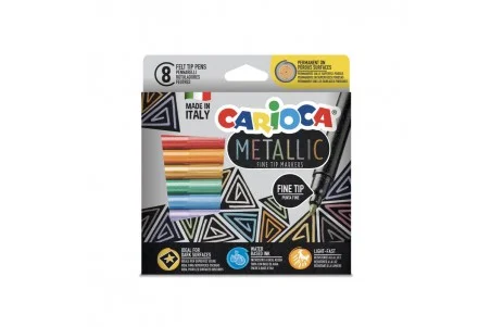 Μαρκαδόροι Ζωγραφικής Carioca Metallic \\"Fine Tip\\" σε 8 χρώματα