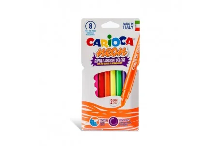 Μαρκαδόροι Ζωγραφικής Carioca Neon \\"Felt Tip\\" σε 8 χρώματα