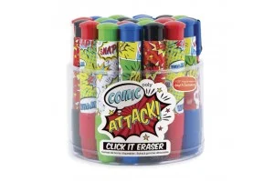 Comic Attack Click-it Erasers