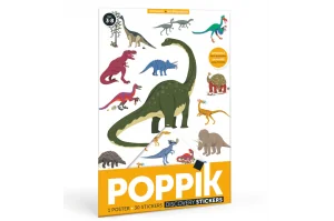 Poppik Mini Πόστερ με 26 αυτοκόλλητα- Δεινόσαυροι