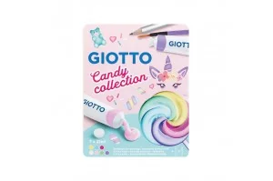 Τέμπερες Giotto \\"Candy\\" Pastel 7 Τεμαχίων, 1 πινέλο & 1 μολύβι