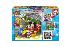Educa Puzzle \\"Mickey and Roadster Racers\\" με 4 Διαφορετικά Σχέδια