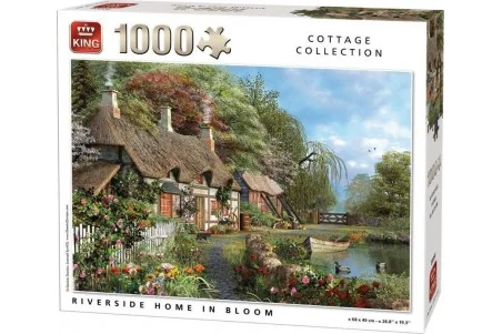 King Puzzle \\"Riverside Home in Bloom\\" 1000 Κομματιών