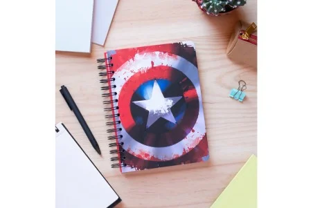 Marvel Σημειωματάριο A5 με λάστιχο \\"Captain America\\"