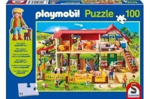 Schmidt Puzzle, Playmobil Φάρμα Με Φιγούρα 100 Κομματιών